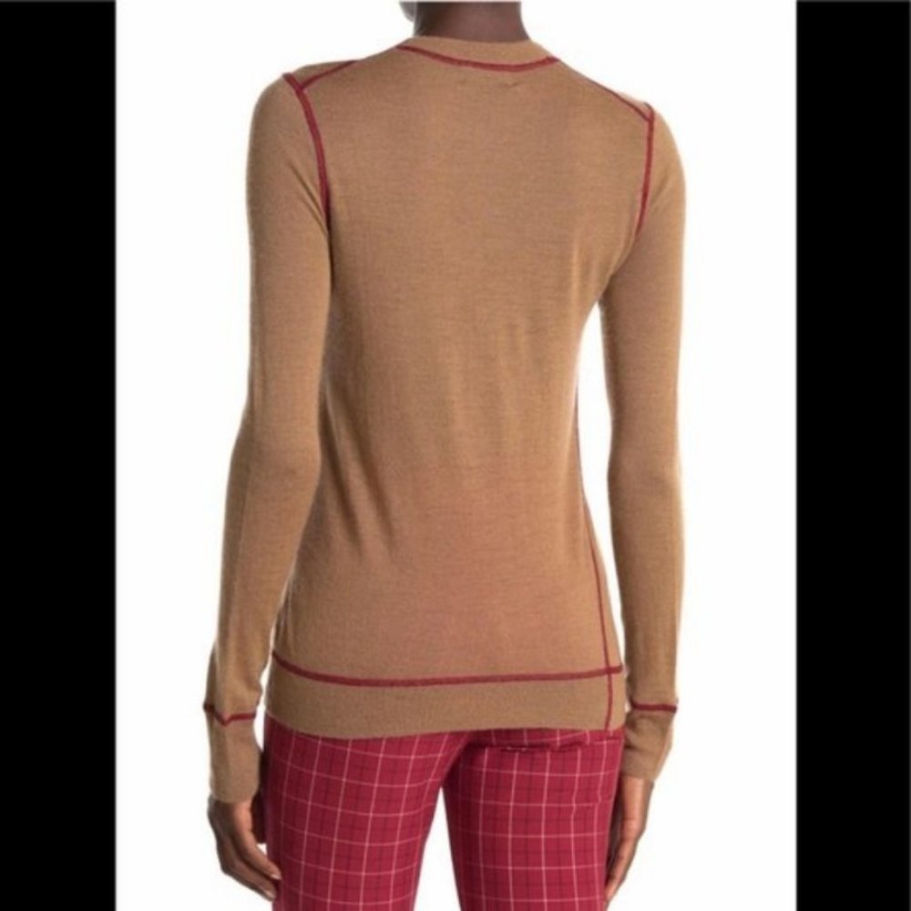 Rag & Bone Marina 100% Cashmere Sweater, Brown/Red, Size Small,  NWT - Picture 3 of 12